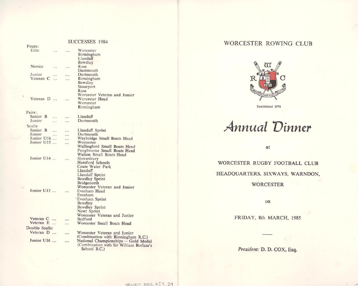 menu River & Rowing Museum